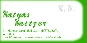 matyas waitzer business card